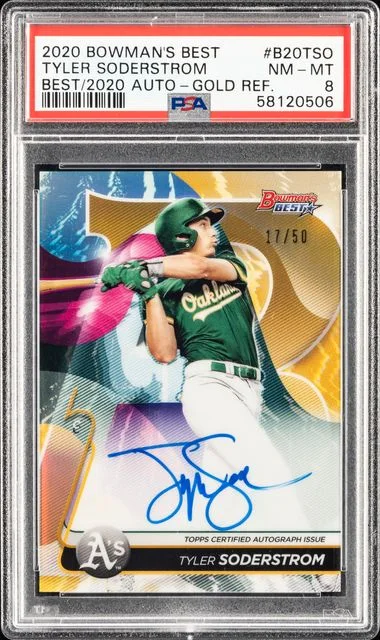 2020 Bowman's Best Autographs Gold Refractor B20Tso Tyler Soderstrom Best Of #2020 card image