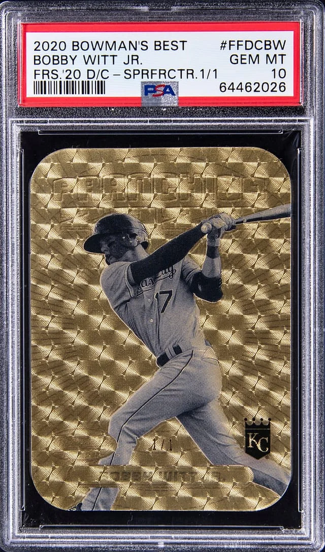 2020 Bowman's Best Bobby Witt Jr. Franchise '20 Die-Cut SuperFractor #FFDC-BW card image