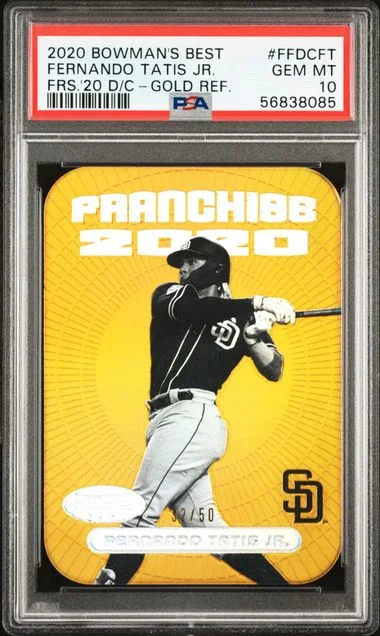 2020 Bowman's Best Fernando Tatis Jr. Franchise 2020 Die-Cuts Gold Refractor #FFDCFT card image