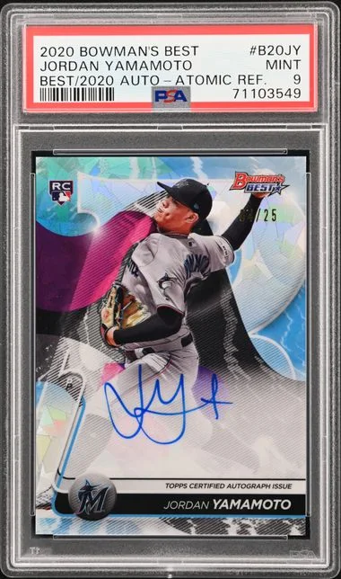 2020 Bowman's Best Jordan Yamamoto Of 2020 Autographs Atomic Refractor #B20-JY card image