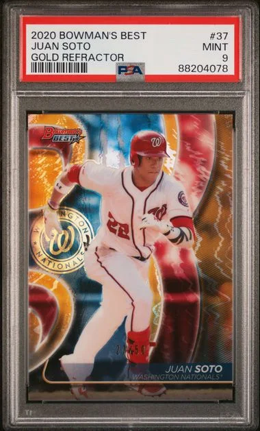 2020 Bowman's Best Juan Soto Gold Refractor #37 card image