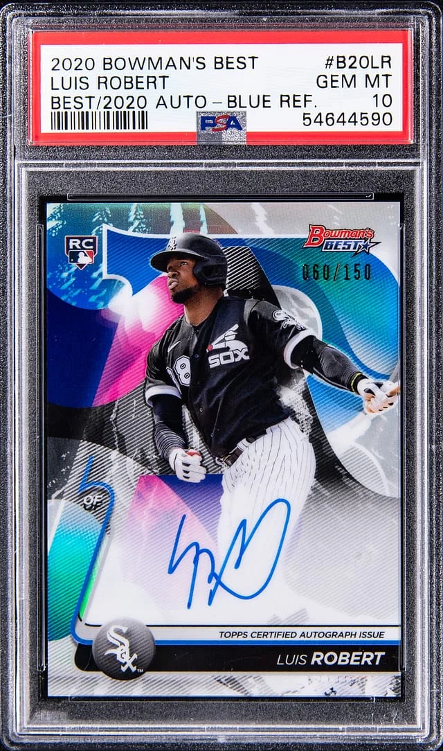 2020 Bowman's Best Luis Robert Best Of 2020 Autographs-Blue Refractor #B20LR card image