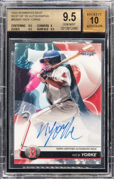2020 Bowman's Best Nick Yorke Best Of '20 Autographs Blue Refractors #B20Ny card image