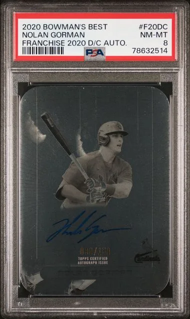 2020 Bowman's Best Nolan Gorman Franchise 2020 Die-Cuts Autographs #F20DC card image