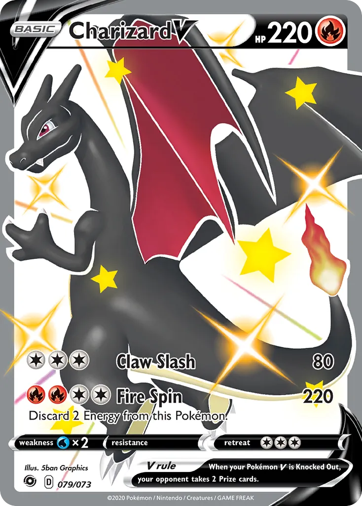 2020 Champion's Path Charizard V #79/73 Rare Secret card image
