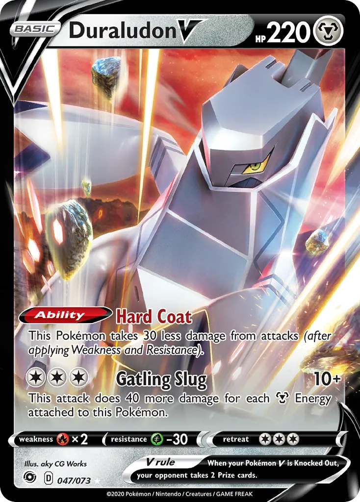 2020 Champion's Path Duraludon V #47/73 Rare Holo V card image