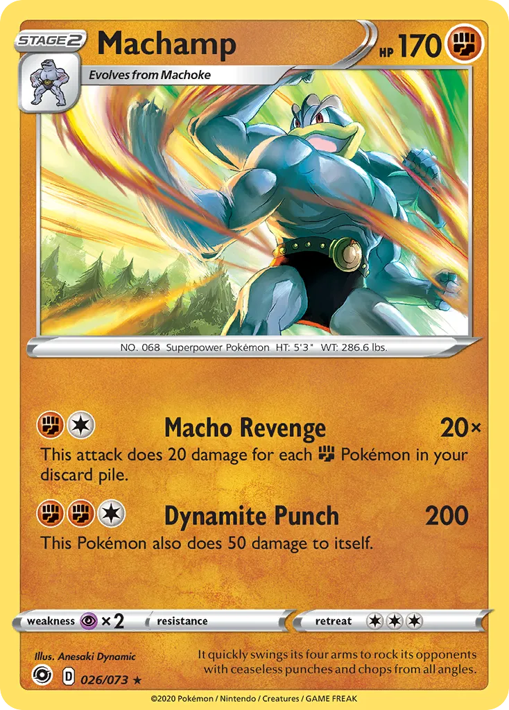 2020 Champion's Path Machamp Rare Holo #26/73 Rare Holo card image