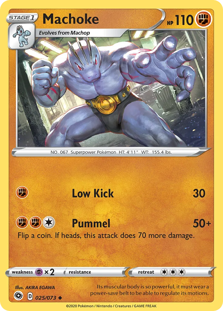 2020 Champion's Path Machoke Uncommon #25/73 Uncommon card image