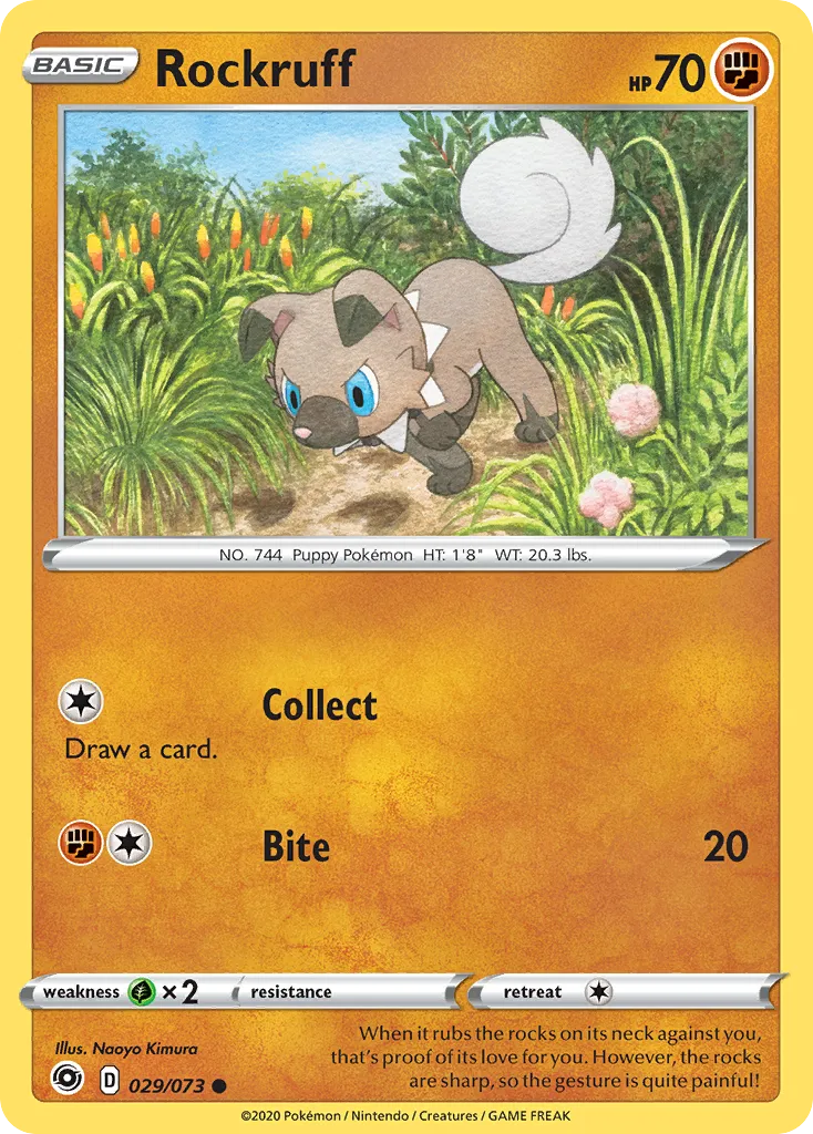 2020 Champion's Path Rockruff Common #29/73 Common card image