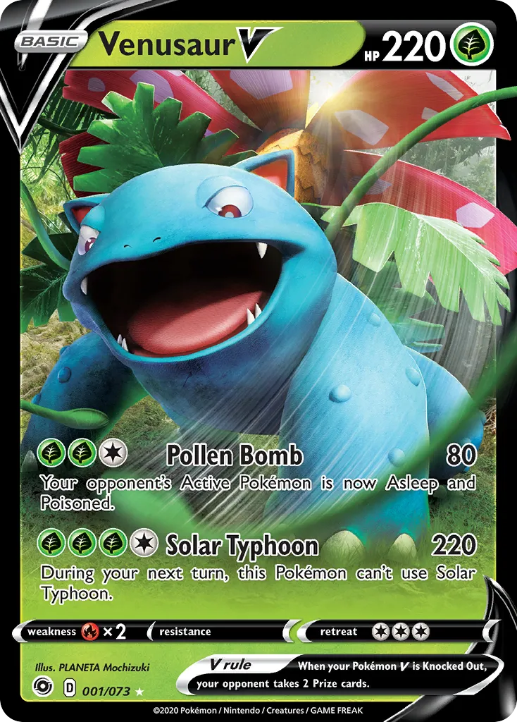 2020 Champion's Path Venusaur V Rare Holo V #01/73 Rare Holo V card image