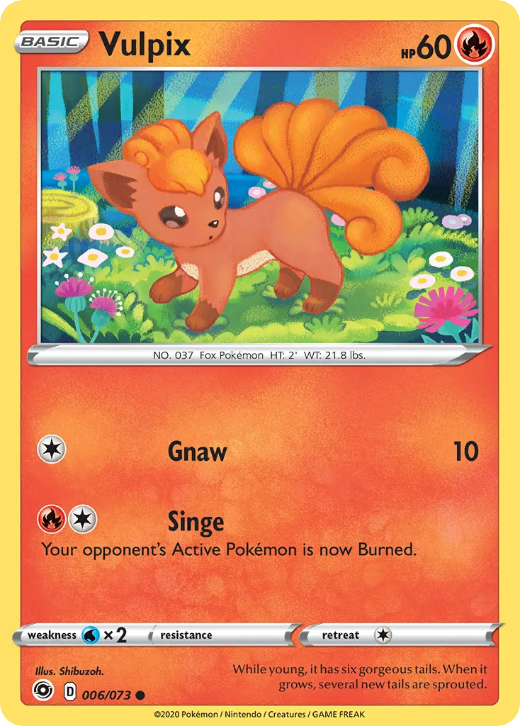 2020 Champion's Path Vulpix Common #06/73 Common card image