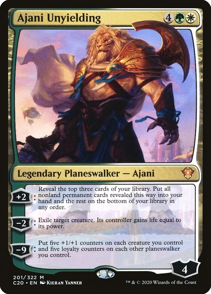 2020 Commander 2020 Ajani Unyielding mythic #201 unlisted card image