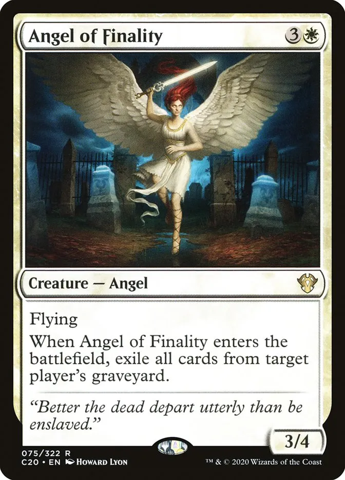 2020 Commander 2020 Angel of Finality rare #75 unlisted card image