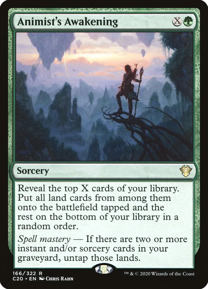 2020 Commander 2020 Animist's Awakening rare #166 unlisted card image