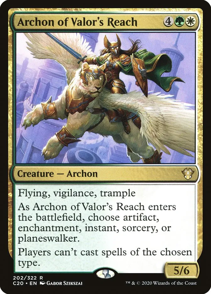 2020 Commander 2020 Archon of Valor's Reach rare #202 unlisted card image