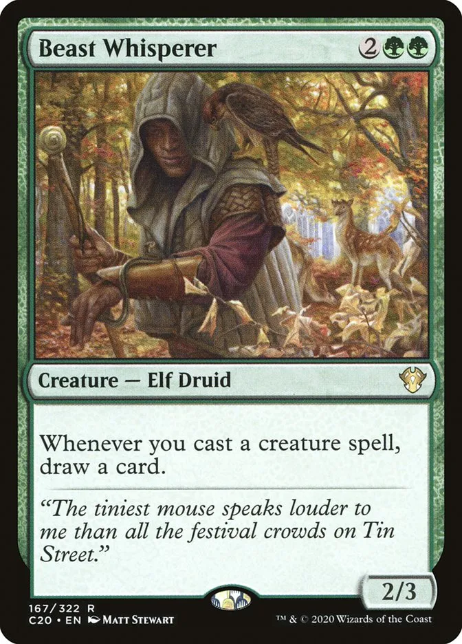 2020 Commander 2020 Beast Whisperer rare #167 unlisted card image
