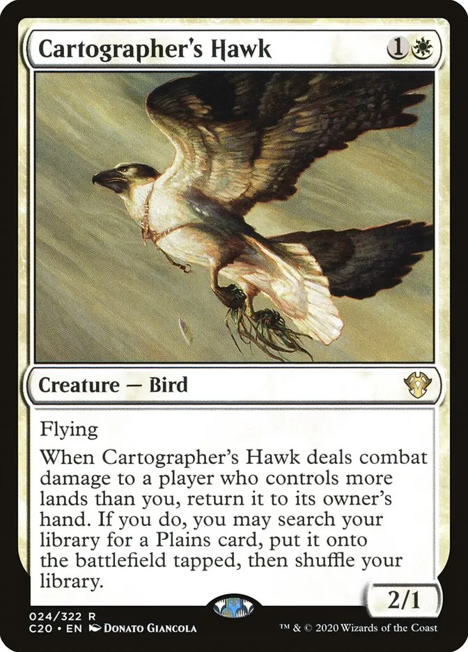 2020 Commander 2020 Cartographer's Hawk rare #24 unlisted card image