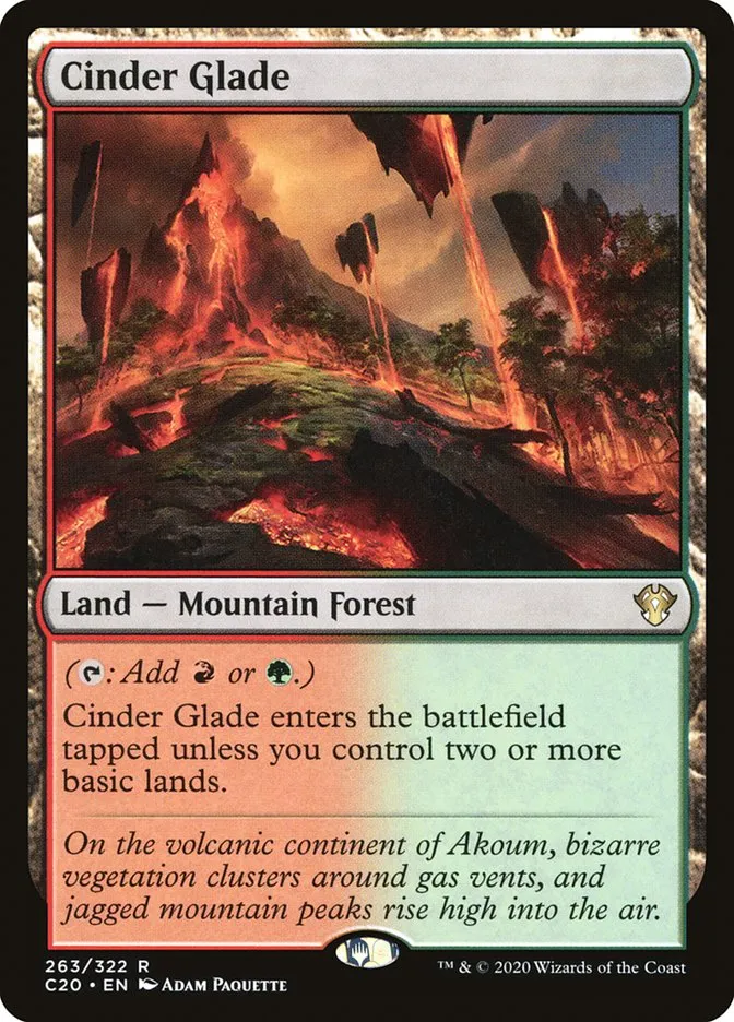 2020 Commander 2020 Cinder Glade rare #263 unlisted card image