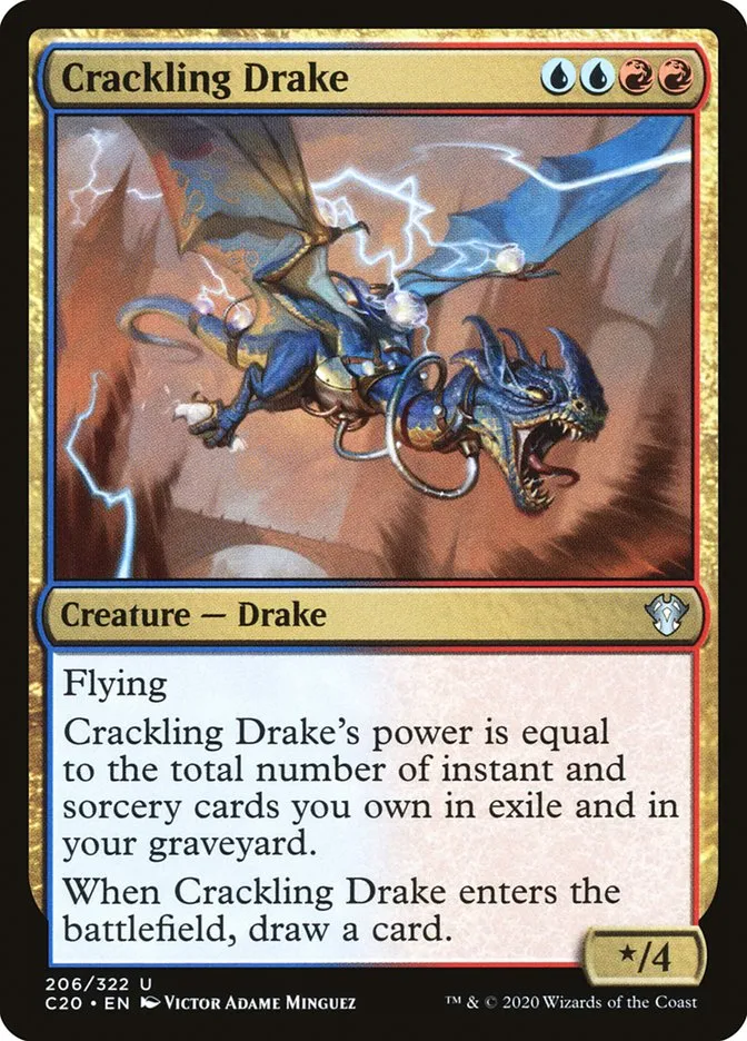 2020 Commander 2020 Crackling Drake uncommon #206 unlisted card image
