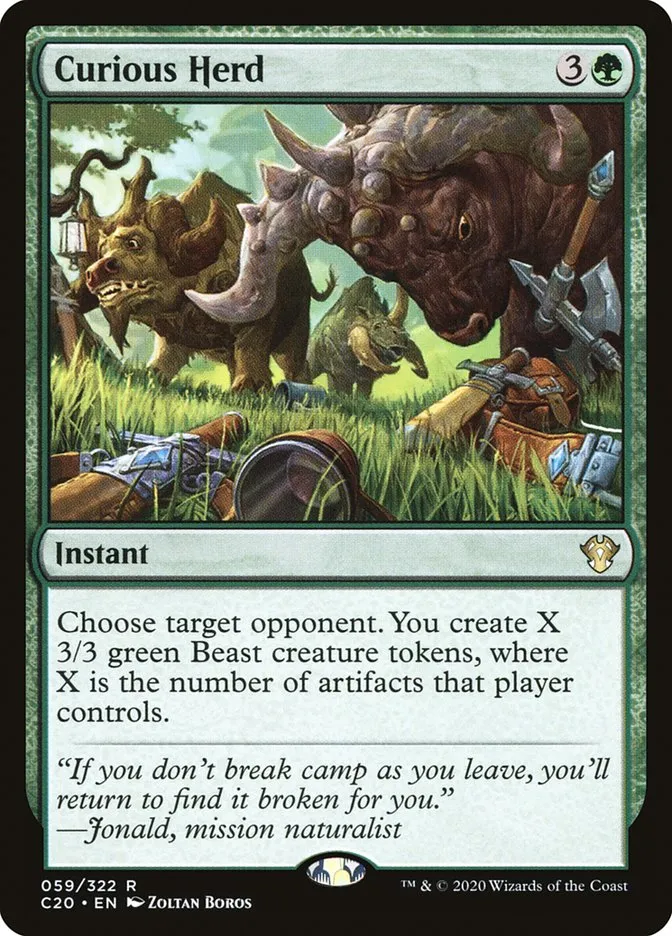 2020 Commander 2020 Curious Herd rare #59 unlisted card image