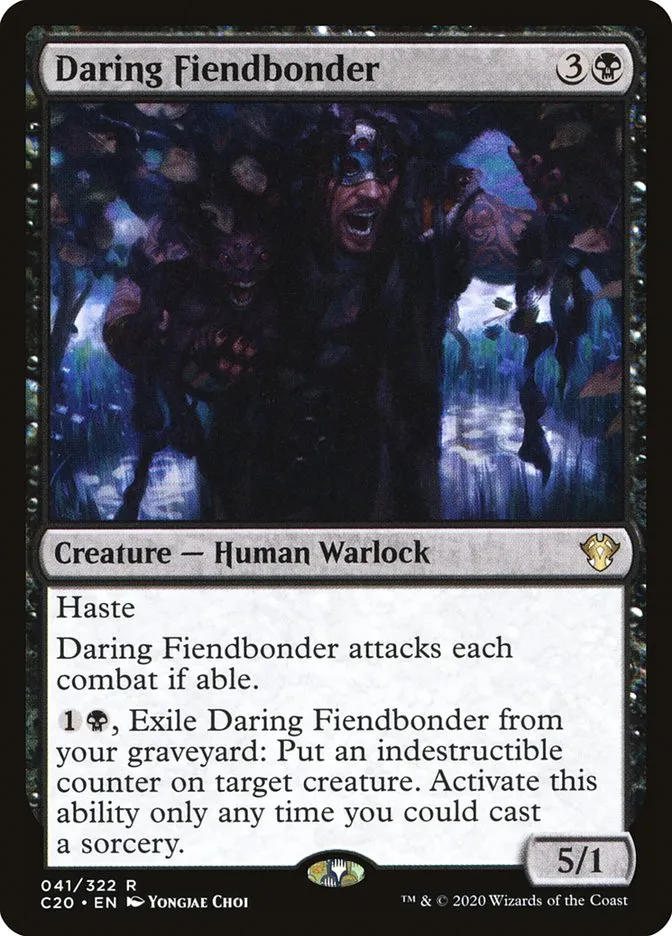 2020 Commander 2020 Daring Fiendbonder rare #41 unlisted card image