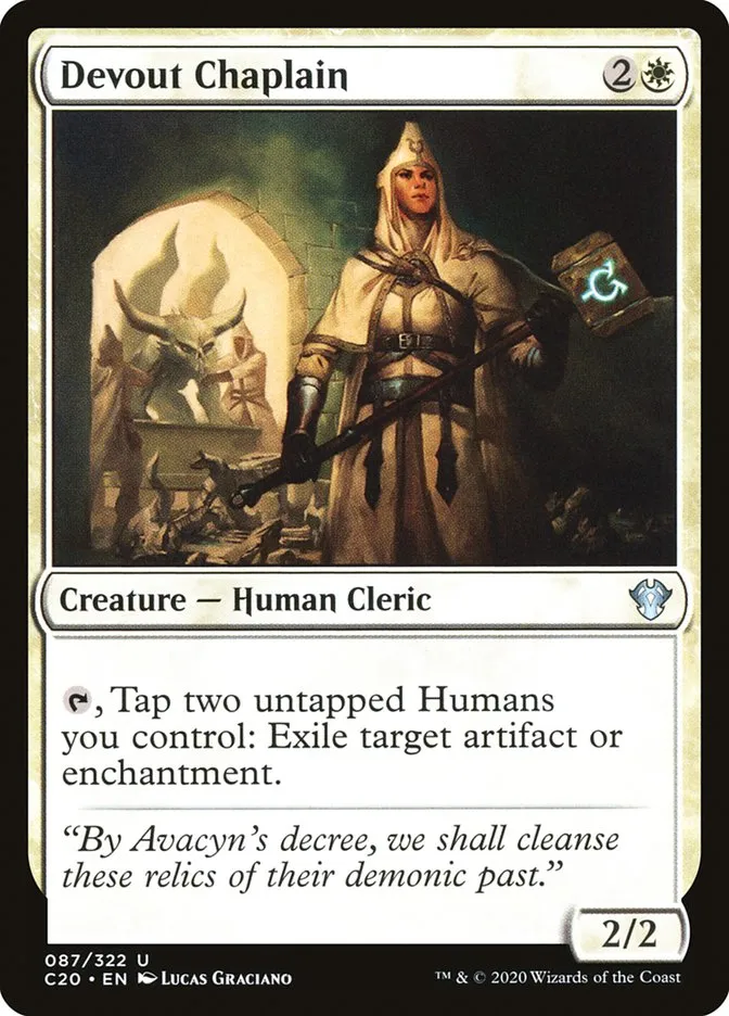 2020 Commander 2020 Devout Chaplain uncommon #87 unlisted card image