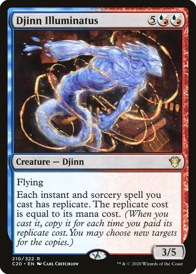 2020 Commander 2020 Djinn Illuminatus rare #210 unlisted card image