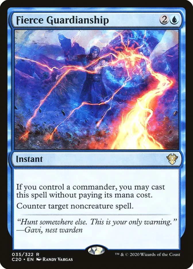 2020 Commander 2020 Fierce Guardianship rare #35 unlisted card image