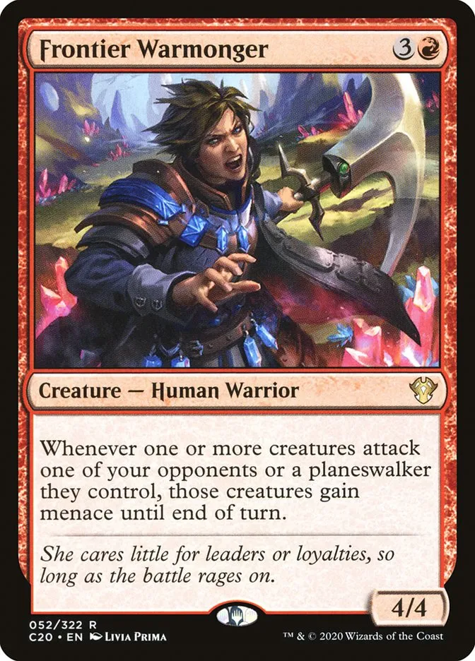 2020 Commander 2020 Frontier Warmonger rare #52 unlisted card image