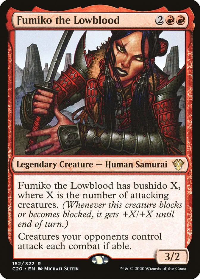 2020 Commander 2020 Fumiko the Lowblood rare #152 unlisted card image