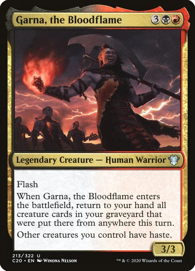 2020 Commander 2020 Garna, the Bloodflame uncommon #213 unlisted card image