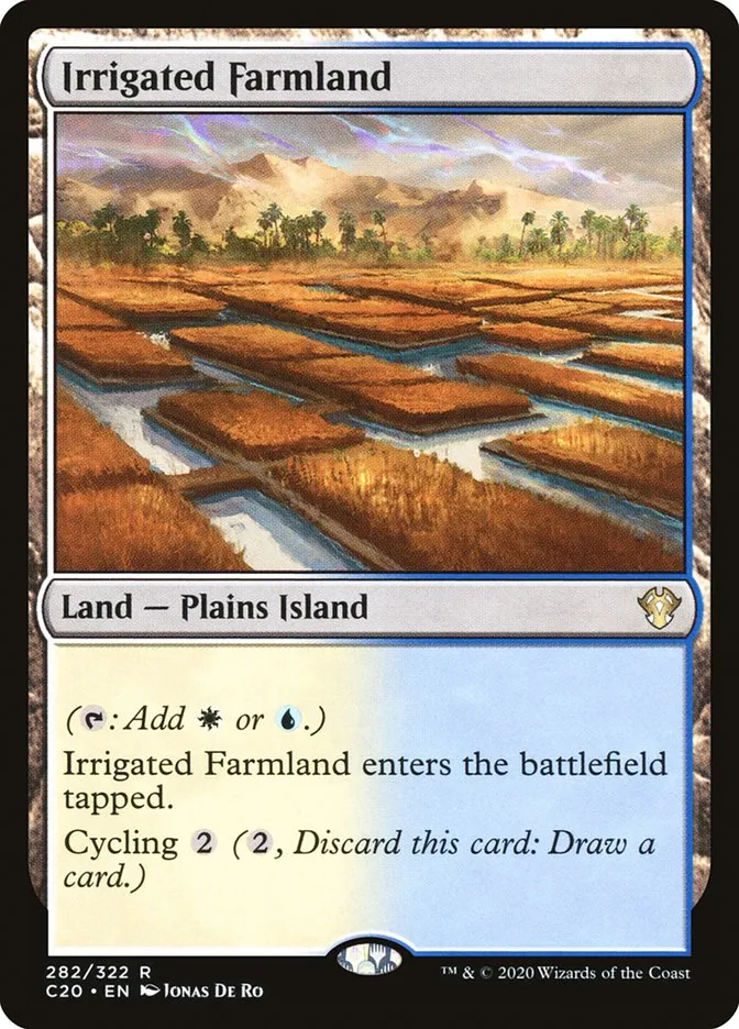 2020 Commander 2020 Irrigated Farmland rare #282 unlisted card image