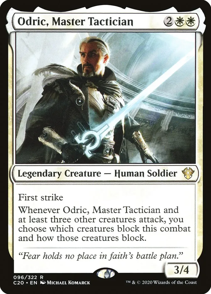2020 Commander 2020 Odric, Master Tactician rare #96 unlisted card image