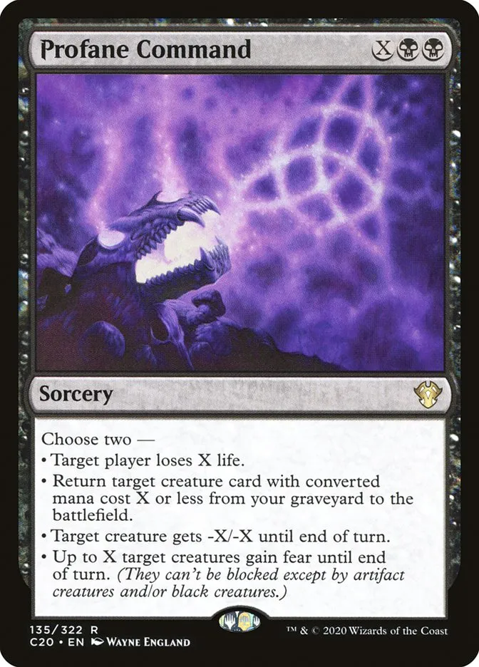 2020 Commander 2020 Profane Command rare #135 unlisted card image