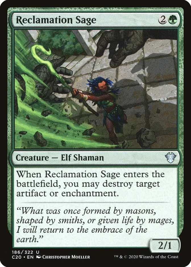 2020 Commander 2020 Reclamation Sage uncommon #186 unlisted card image