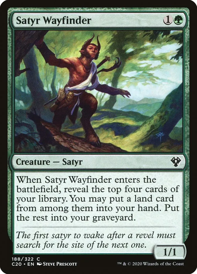 2020 Commander 2020 Satyr Wayfinder common #188 unlisted card image