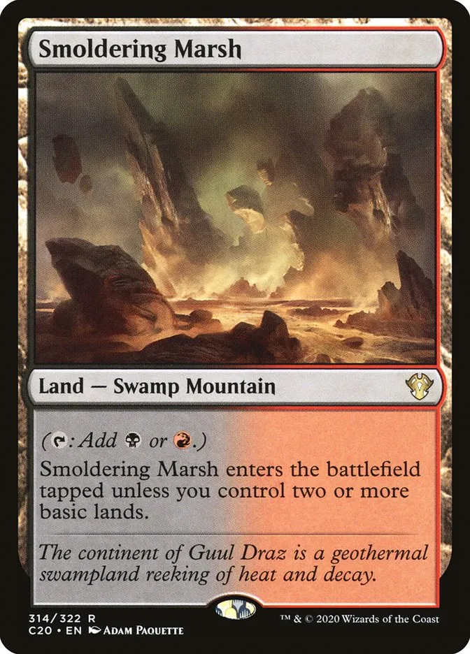 2020 Commander 2020 Smoldering Marsh rare #314 unlisted card image