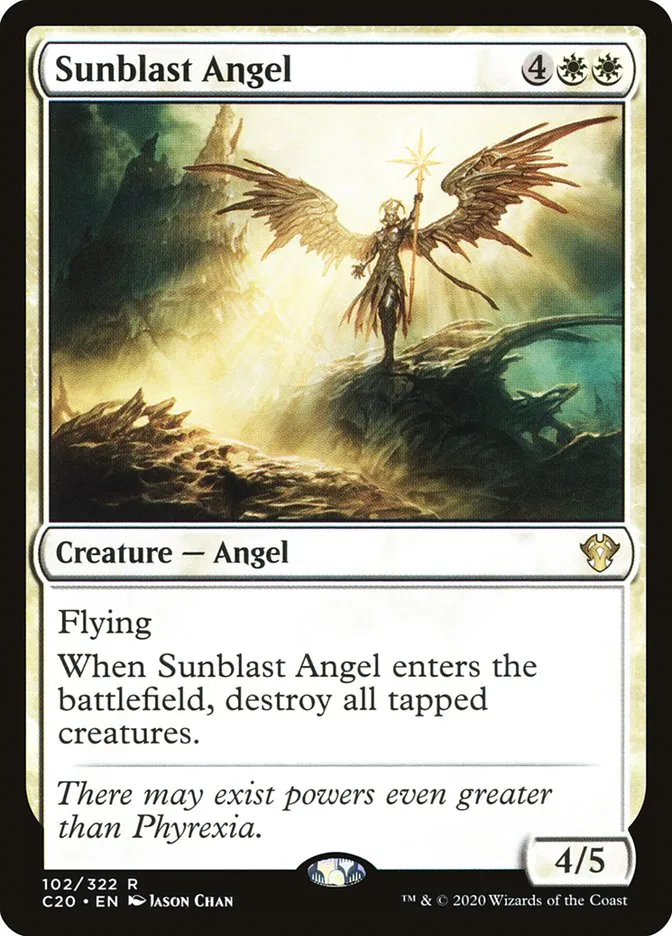 2020 Commander 2020 Sunblast Angel rare #102 unlisted card image