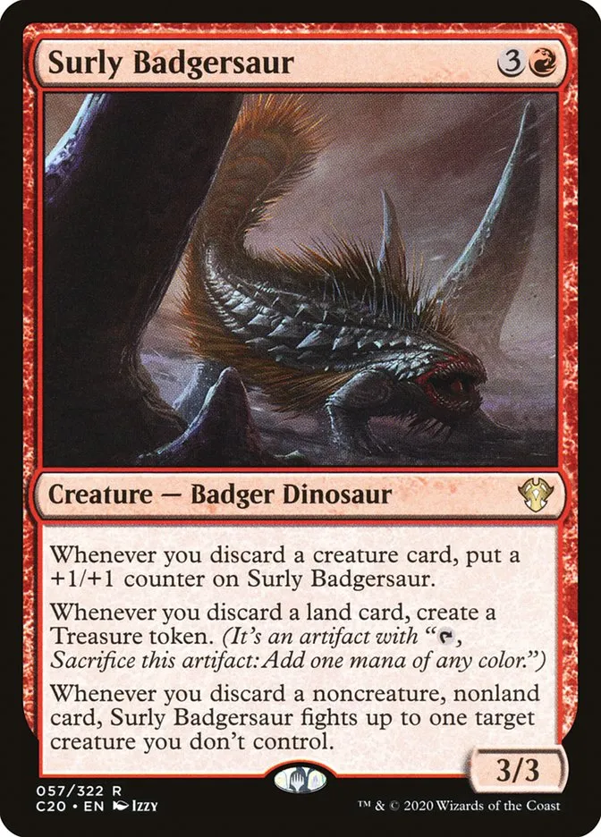 2020 Commander 2020 Surly Badgersaur rare #57 unlisted card image