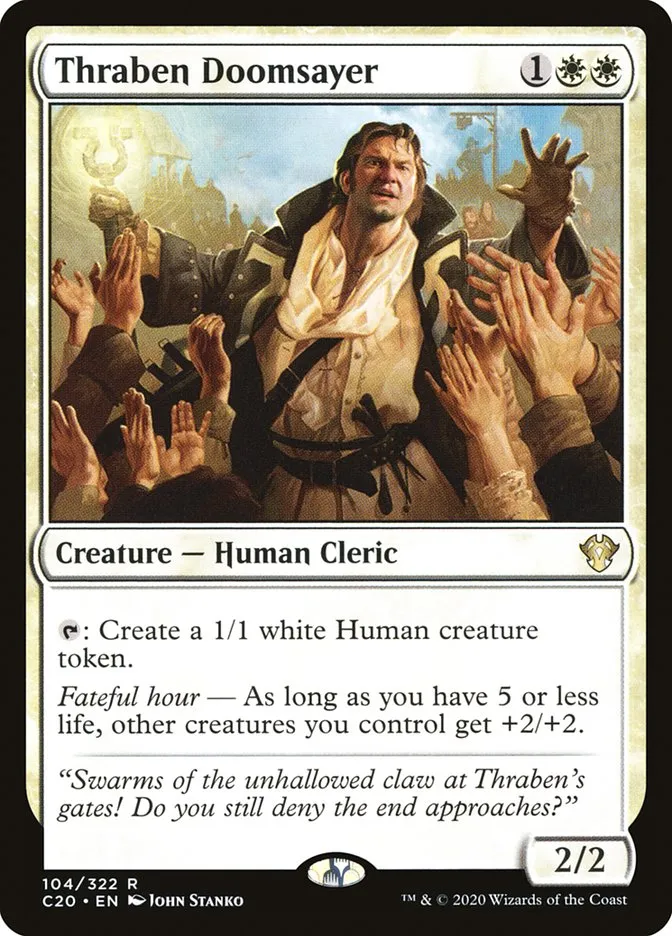 2020 Commander 2020 Thraben Doomsayer rare #104 unlisted card image
