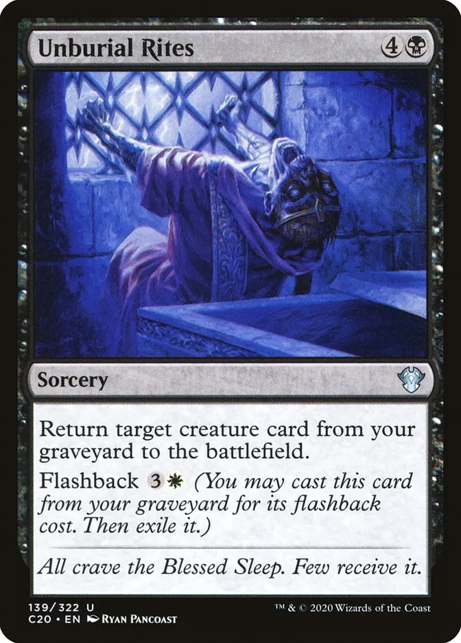 2020 Commander 2020 Unburial Rites uncommon #139 unlisted card image