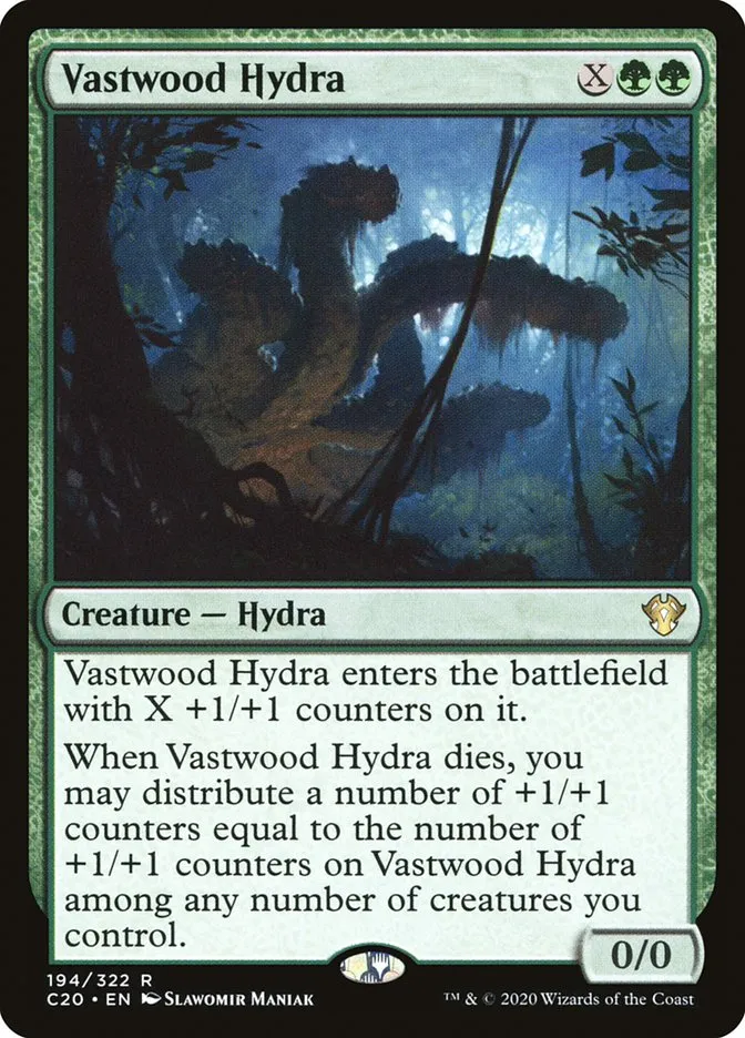 2020 Commander 2020 Vastwood Hydra rare #194 unlisted card image