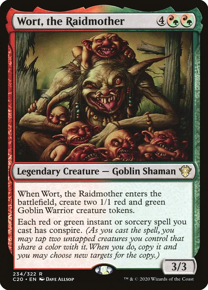 2020 Commander 2020 Wort, the Raidmother rare #234 unlisted card image