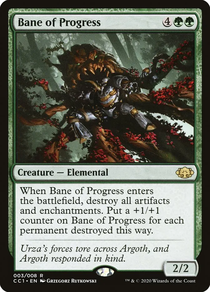 2020 Commander Collection: Green Bane of Progress rare #3 unlisted card image