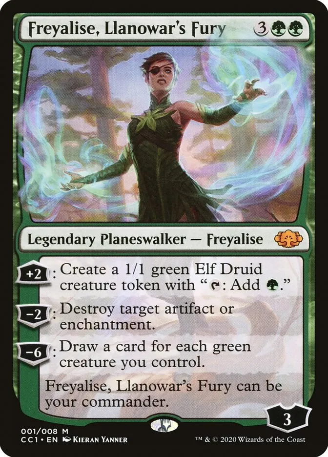 2020 Commander Collection: Green Freyalise, Llanowar's Fury mythic #1 unlisted card image