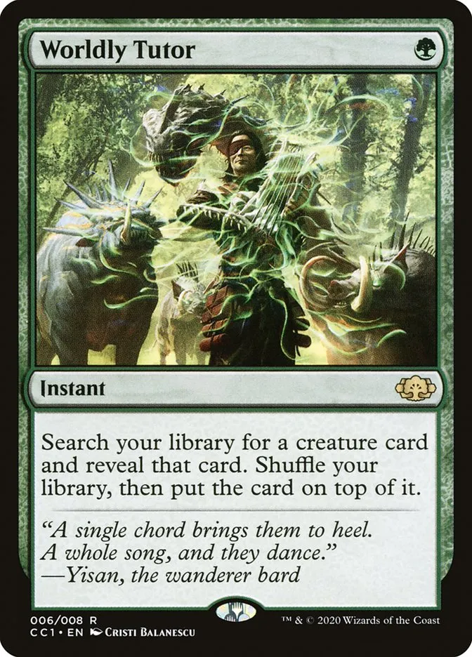 2020 Commander Collection: Green Worldly Tutor rare #6 unlisted card image