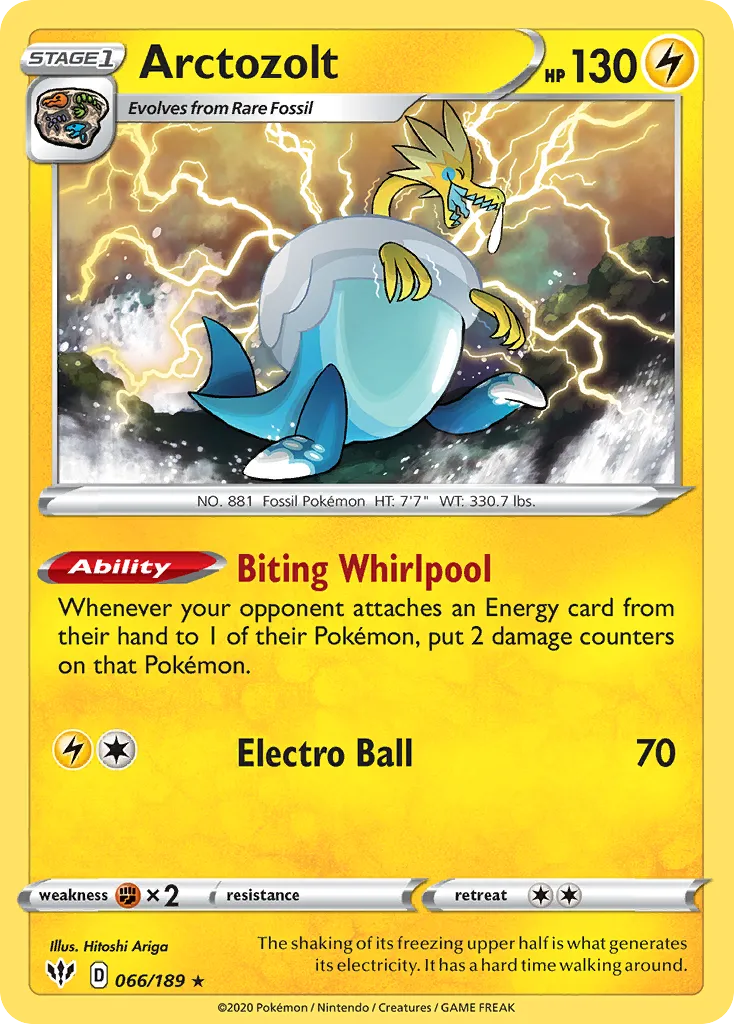 2020 Darkness Ablaze Arctozolt #066/189 Rare Holo card image