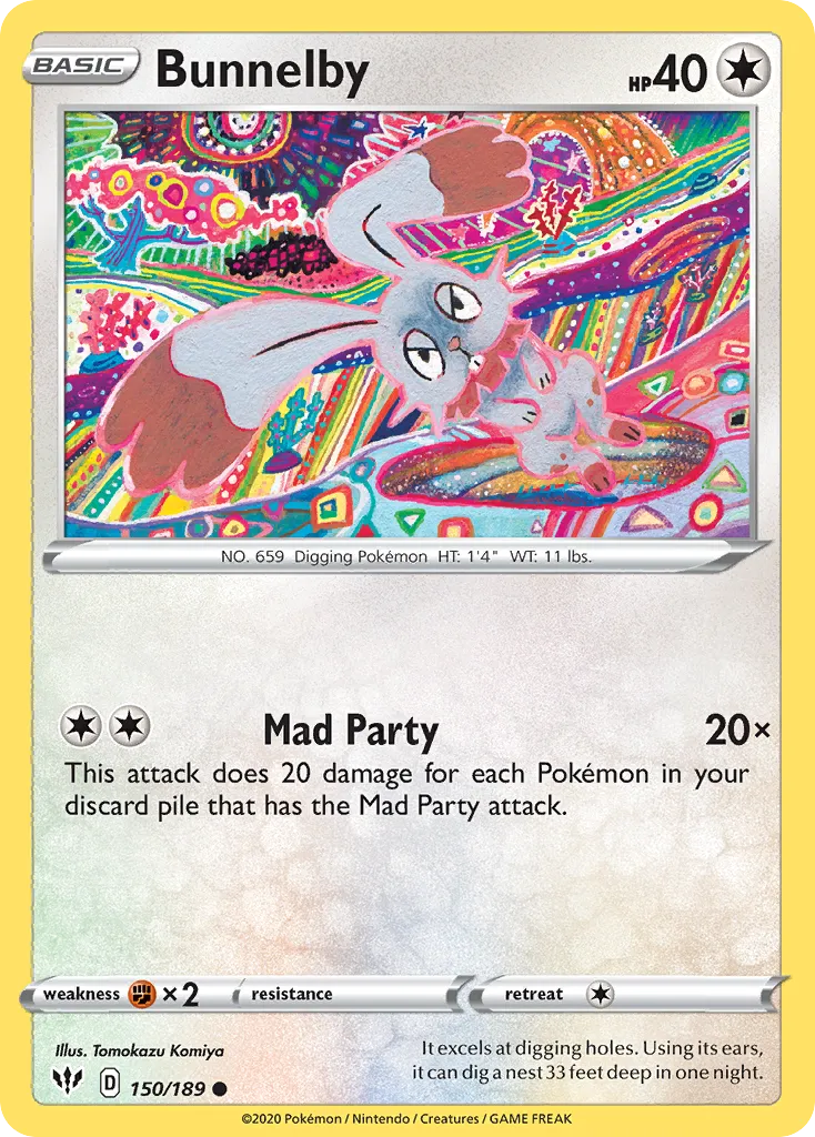 2020 Darkness Ablaze Bunnelby #150/189 Common card image