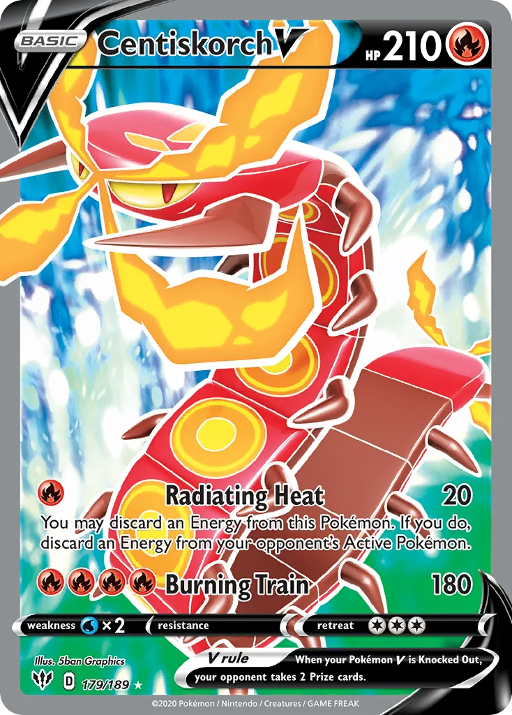 2020 Darkness Ablaze Centiskorch V #179/189 Rare Ultra card image