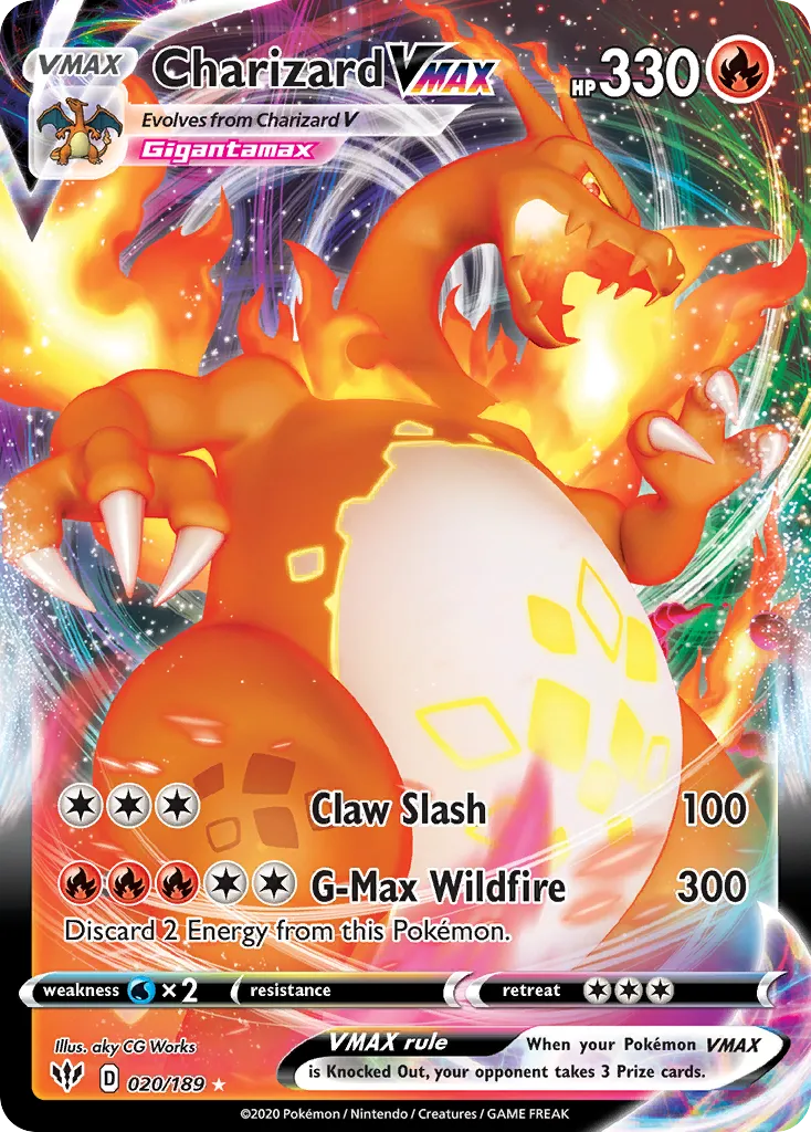 2020 Darkness Ablaze Charizard VMAX #020/189 Rare Holo VMAX card image